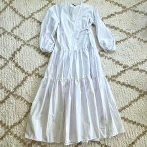 ASOS drop waist tiered long sleeve maxi dress